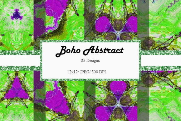 Download Boho Abstract 12x12 Digital Paper Neon - Premium Resources