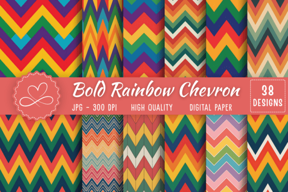 Download Bold Rainbow Chevron Pattern - Bold Collection