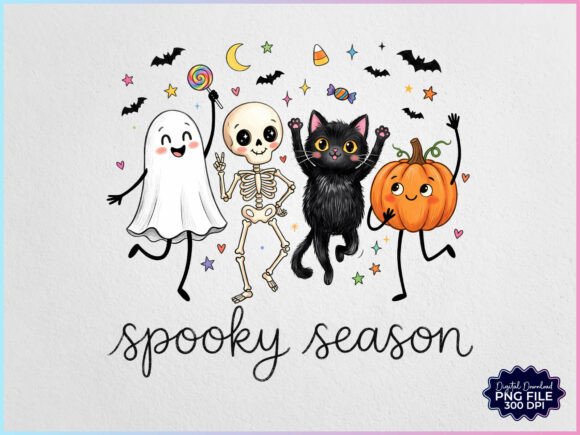 Download Spooky Season Doodles Characters PNG - Characters Collection
