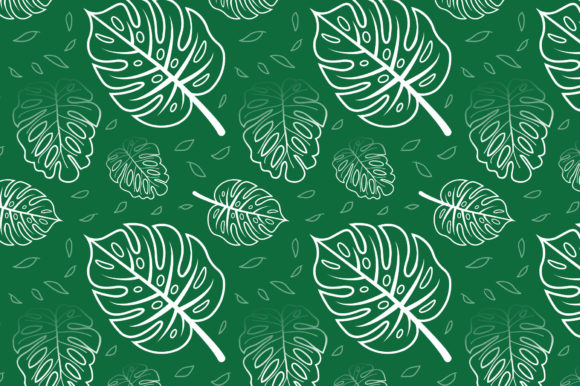 Download Monstera Leaves Seamless Pattern White - White Collection
