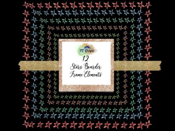 Download Glitter Star Boarder Frame 12x12 - Premium Resources