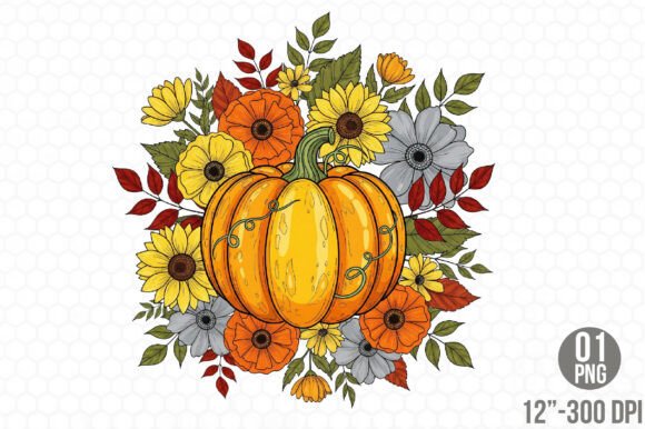 Download Boho Fall Floral Pumpkin Png Autumn Png - Boho fall Collection