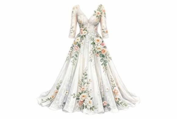 Download White Wedding Dress Bridal Clipart - White Collection