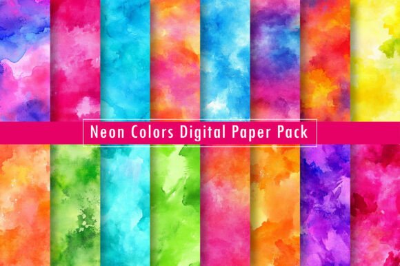 Download Neon Colors Digital Paper Pack - Digital paper pack Collection