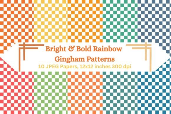 Download Bright &amp; Bold Rainbow Gingham Patterns - Bold Collection