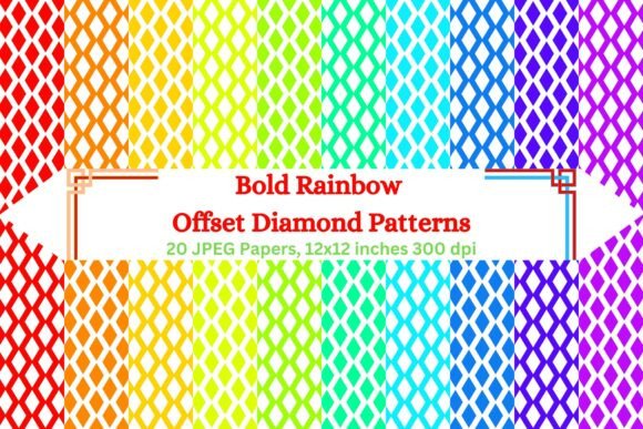 Download Bold Rainbow Offset Diamond Patterns - Bold Collection