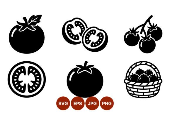 Download Tomato Fruit Black and White Icons - White Collection