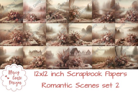 Download Set 2 Romantic Scenes 12x12 Inch Papers - 12x12 Collection