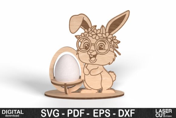 Download Floral Bunny Easter Egg Holder SVG - Easter egg Collection