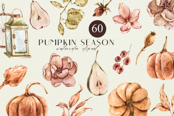 Download Autumn Boho Fall Clipart. Pumpkin Set - Boho fall Collection