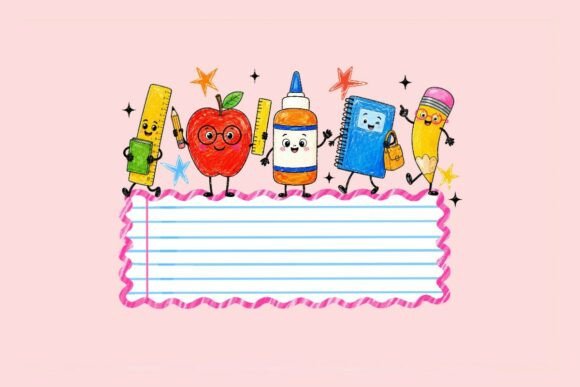 Download Cute School Supplies Clipart Characters - Characters Collection