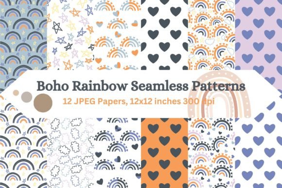 Download Mystical Boho Rainbow Patterns - Rainbow patterns Collection